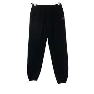 KULE Mens Small Black Sweatpants Joggers Signature Tab Elastic‎ Waist Cuffed S